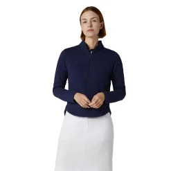 1/2 Zip Quilted Knit Blå