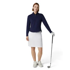 1/2 Zip Quilted Knit Blå