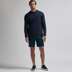 Brushed Back Tech Terry Hoodie: Blå