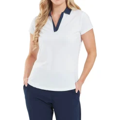 Cap Sleeve Print Trim Lisle Vit
