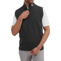 Full-Zip Knit Vest Svart