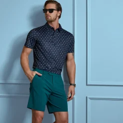 Geometric Floral Tech Jersey Polo Blå