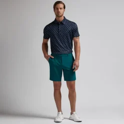 Geometric Floral Tech Jersey Polo Blå