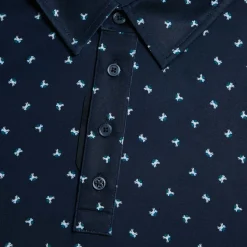 Geometric Floral Tech Jersey Polo Blå