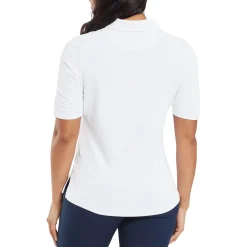 Half Sleeve Ruched Lisle Vit