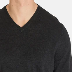 Ls V-Neck Merino Grå