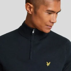 Merino Blend Quarter Zip Blå