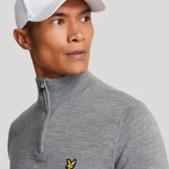 Merino Blend Quarter Zip Grå
