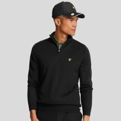 Merino Blend Quarter Zip Svart