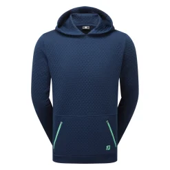 Textured Knit Hoodie Blå