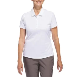 W Solid Performance Short Sleeve Polo Shirt Vit