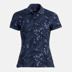 W Tech Hidden Button Pique AOP Blå