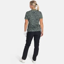 W Tech Hidden Button Pique AOP Svart